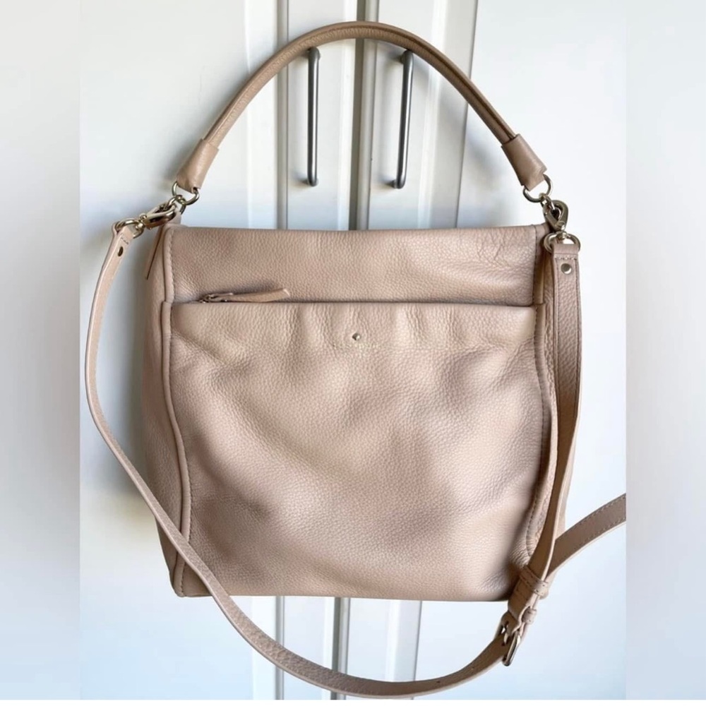 Kate Spade Elegant Tan/blush Leather Shoulder Bag